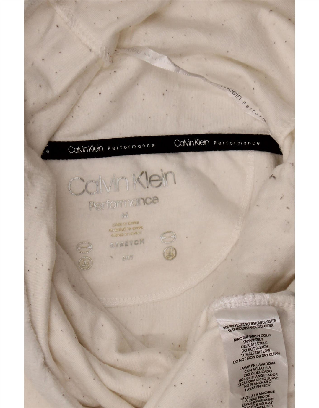 Calvin Klein Dame Roll Neck Sweatshirt Jumper UK 14 Medium White