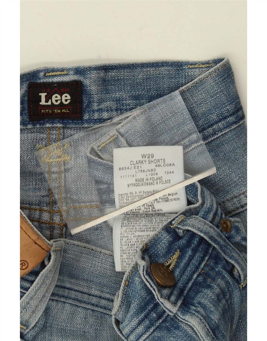 LEE Mens Clarky Denim Shorts W29 Medium Blue Cotton Vintage Lee and Second-Hand Lee from Messina Hembry 