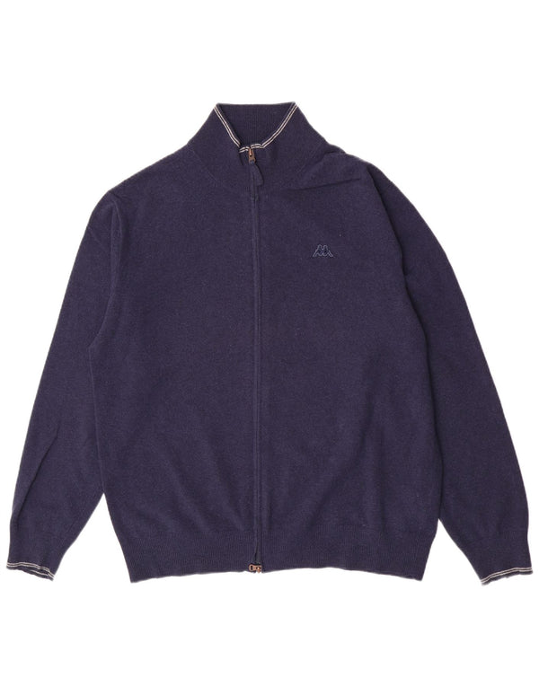 Kappa Herre Cardigan Sweater XL Navy Blue Virgin Wool