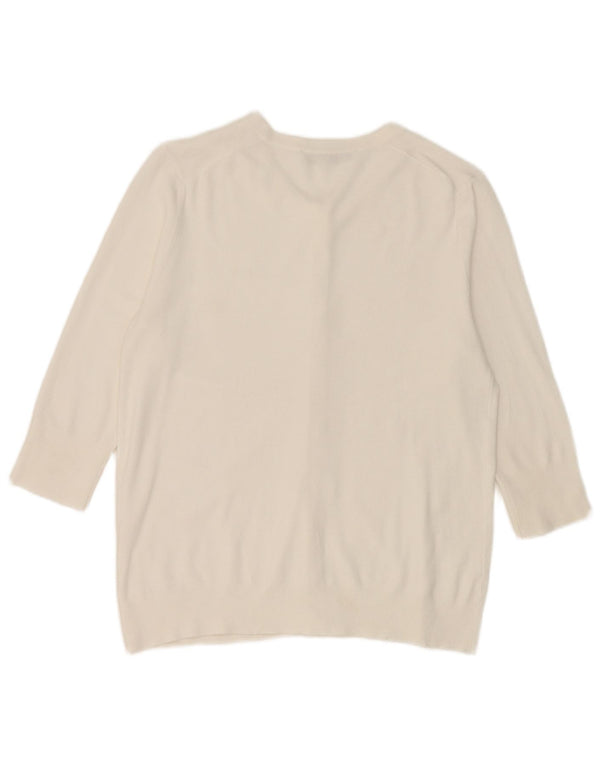 Zara 3/4-ærmet cardigantrøje til kvinder UK 18 XL Hvid