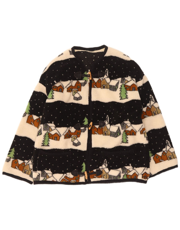 Vintage Dame Novelty Fit Fleecejakke UK 18 XL Flerfarvet Vinter