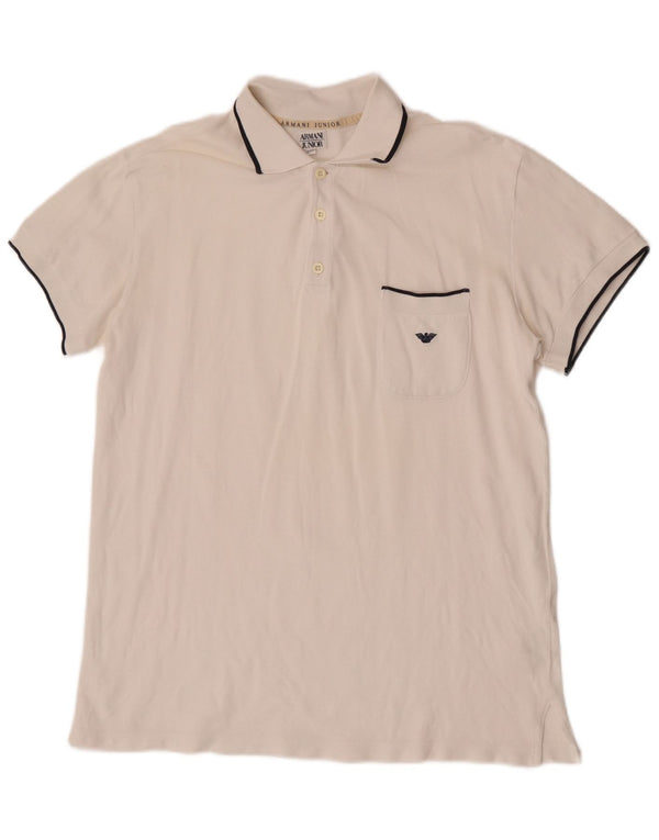 Armani Junior drenge poloshirt 15-16 år XL Hvid bomuld