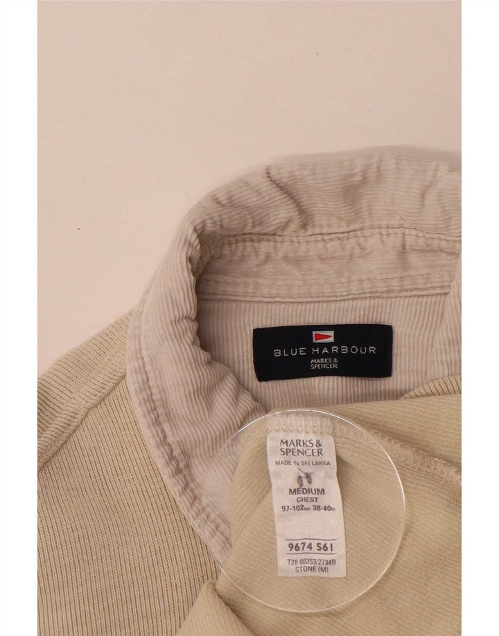 Marks & Spencer Langærmet poloshirt til mænd mellembeige bomuld