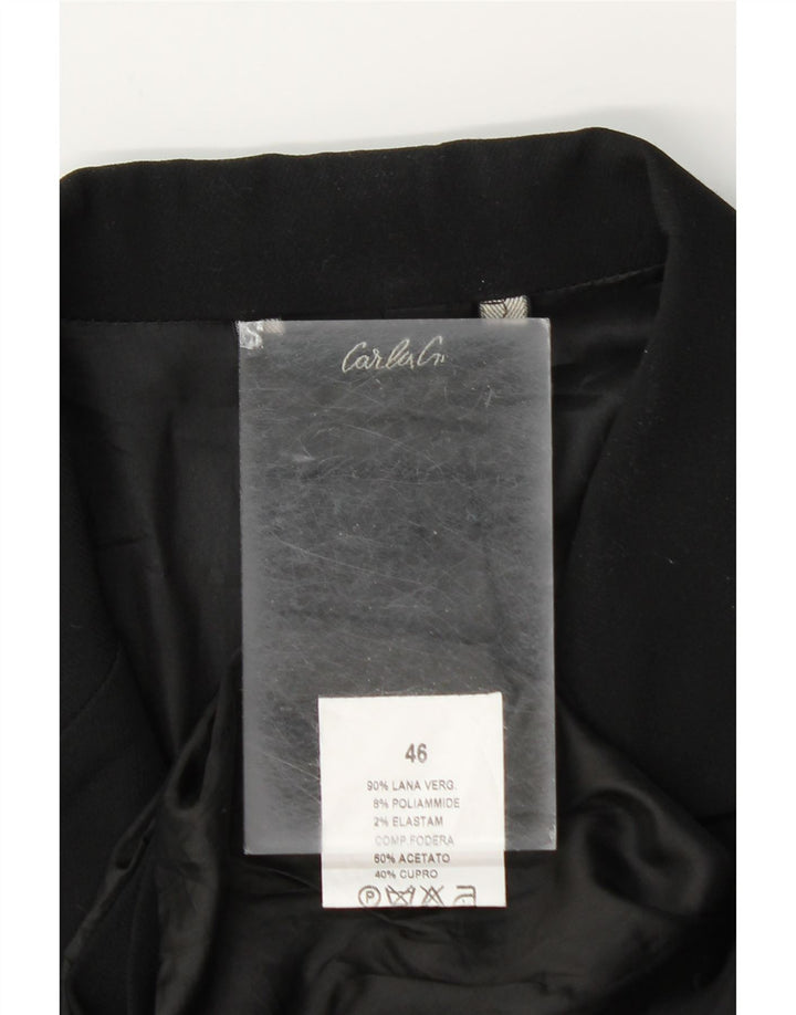 Vintage Dame Longline 1 Knap Blazer Jacket IT 46 Large Black