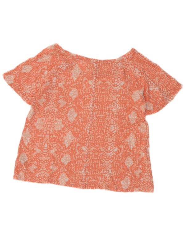 Calvin Klein Jeans Damebluse Top UK 10 Lille Orange Geometrisk Bomuld