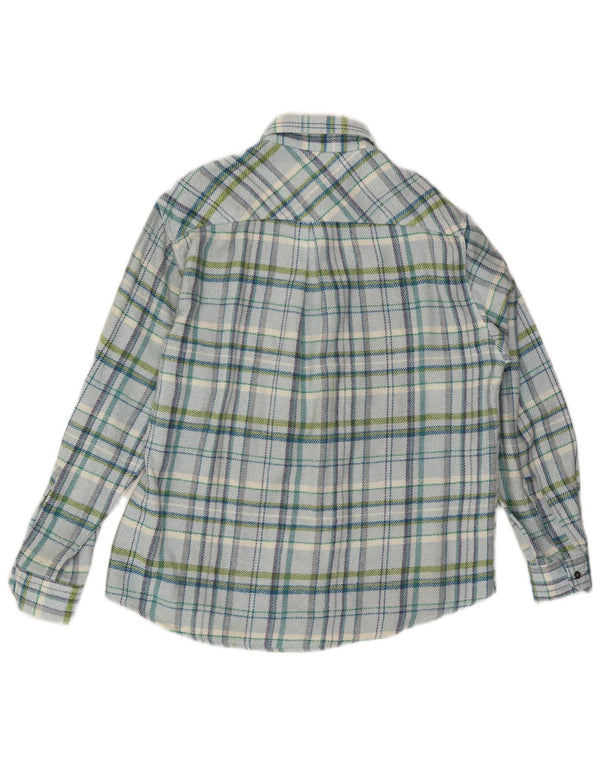 Vintage herre skovhugger flannel skjorte medium blå ternet