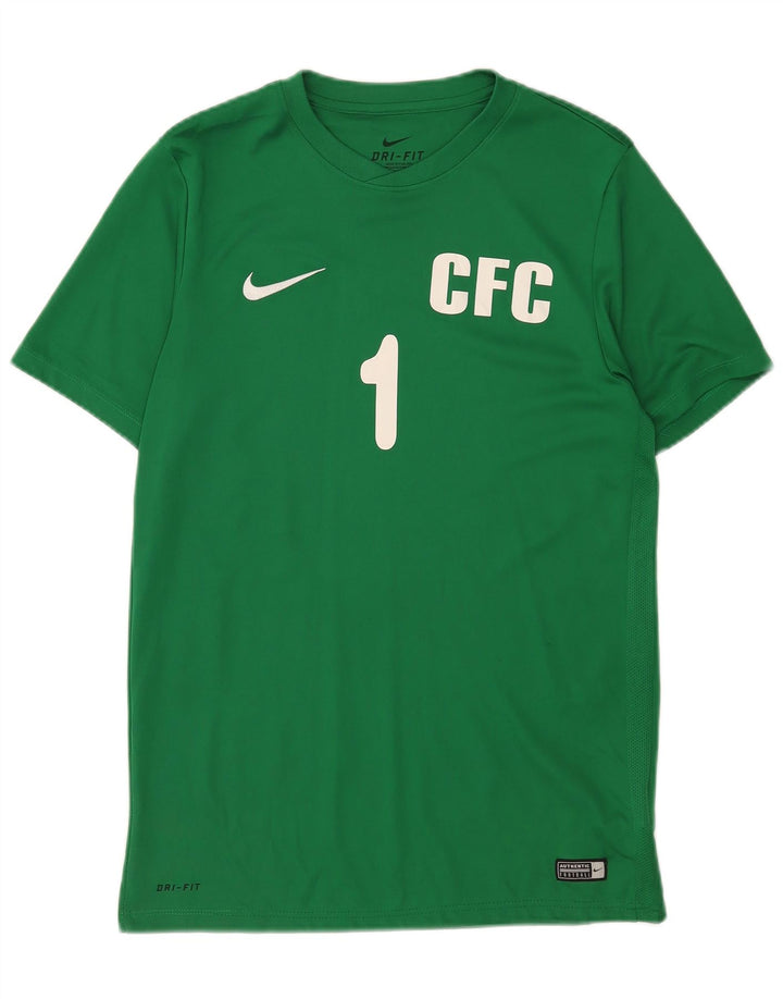 Nike Herre Dri Fit grafisk T-shirt top mellemgrøn polyester