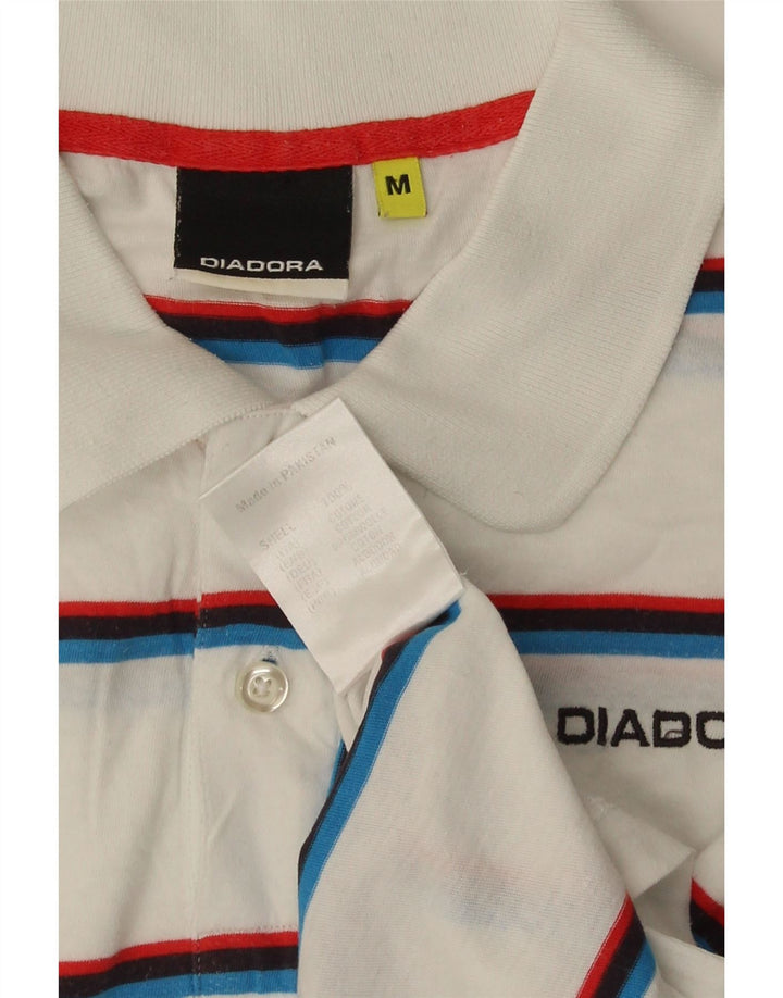 Diadora herre poloshirt Medium hvid stribet bomuld