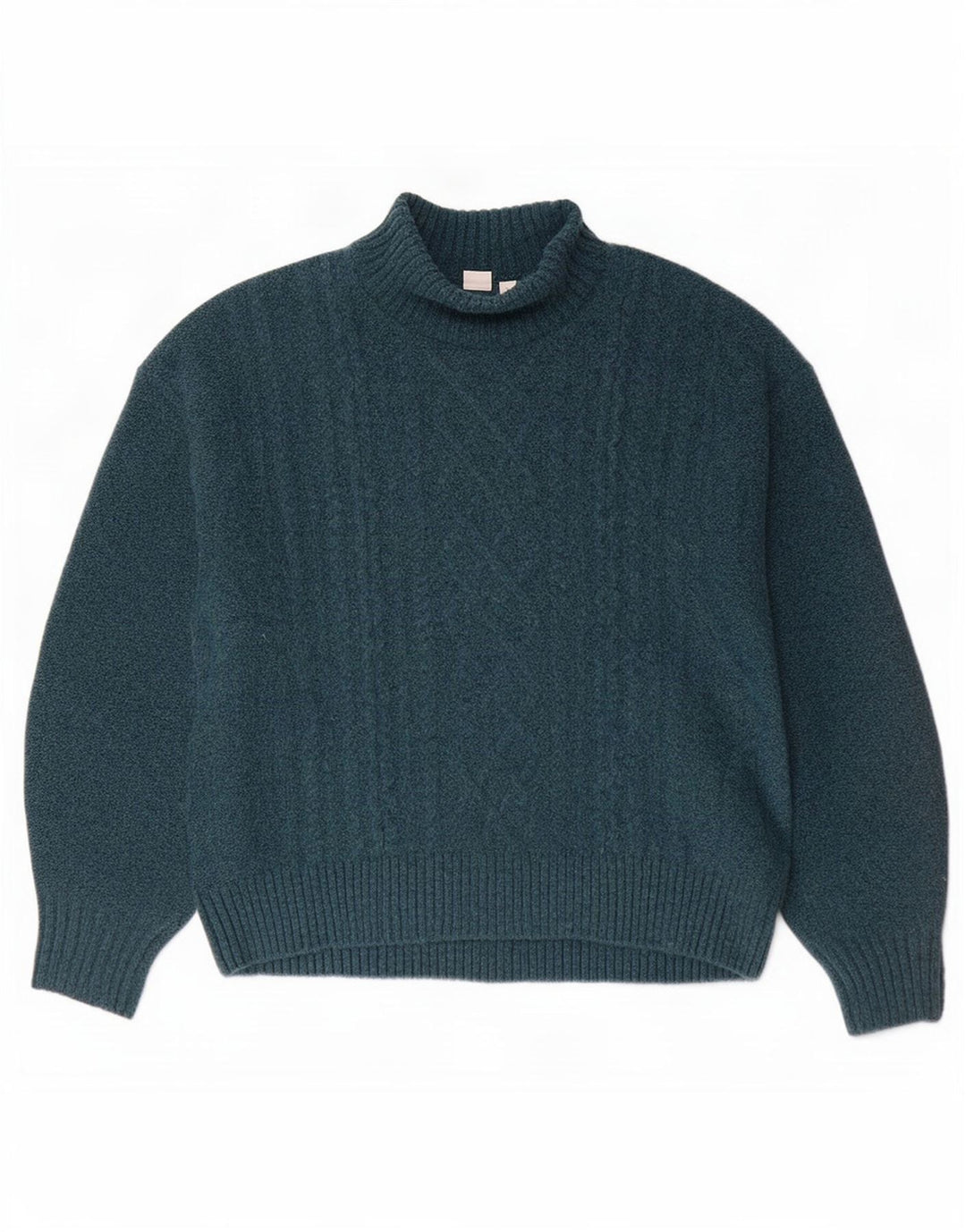 Gap Womens Oversized Roll Neck Jumper Sweater UK 16 Large Green Acryl