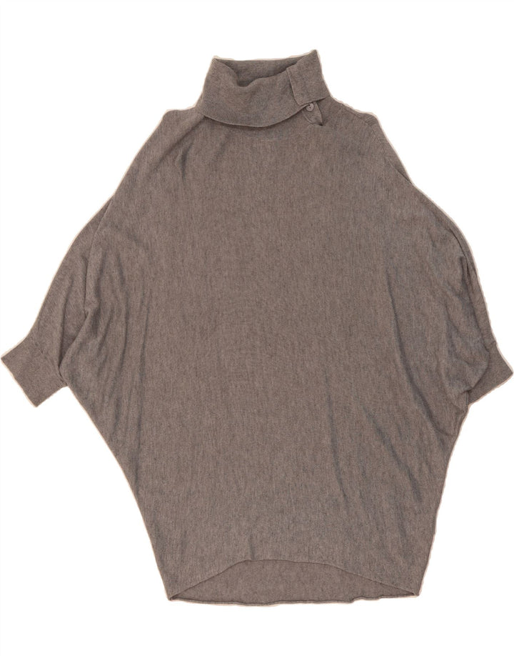 PHASE EIGHT Womens Longline Roll Neck Jumper Sweater UK 14 Medium Grey Vintage Phase Eight and Second-Hand Phase Eight from Messina Hembry 