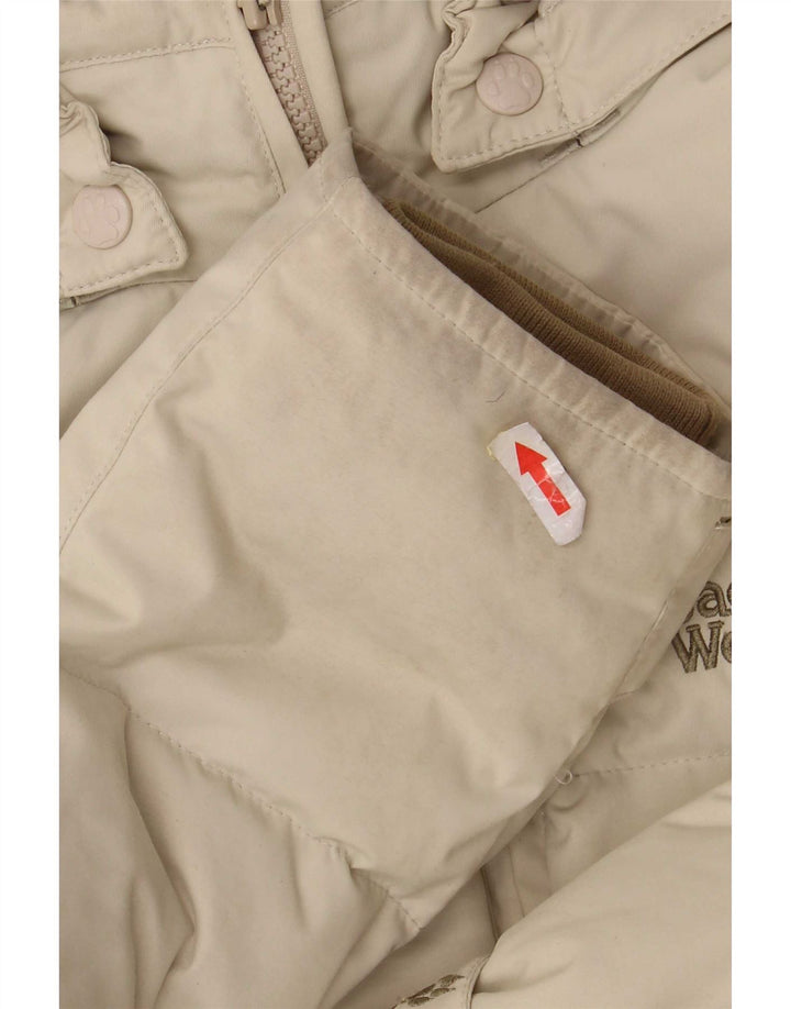 Jack Wolfskin Dame Hætte Polstret Jakke UK 10 Lille Beige Polyamid