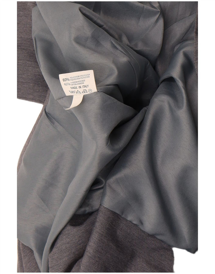 Vintage Dame Dobbeltradet Blazer Jacket UK 12 Medium Grey Polyester