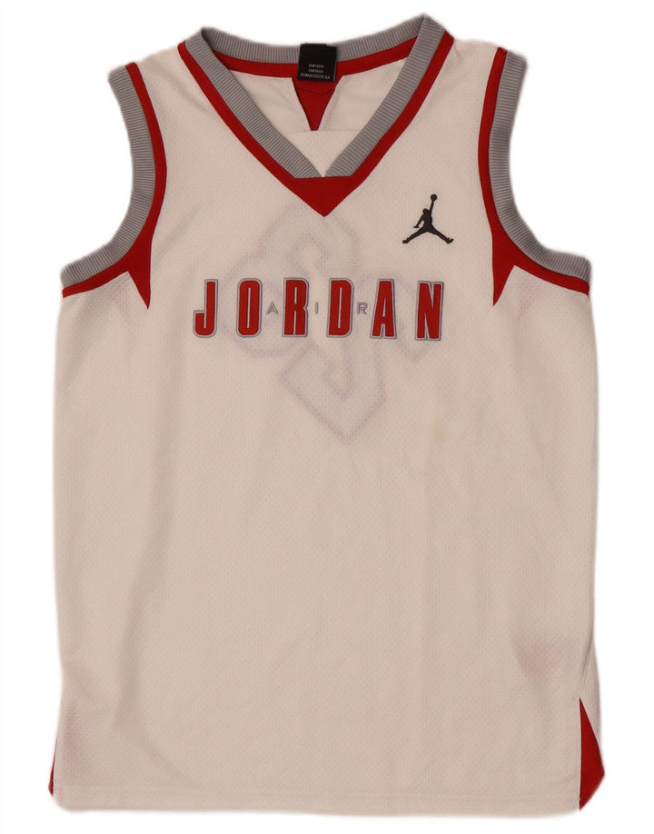 Jordan Boys Grafisk Vest Top 12-13 år Stor Hvid Colourblock Polyester