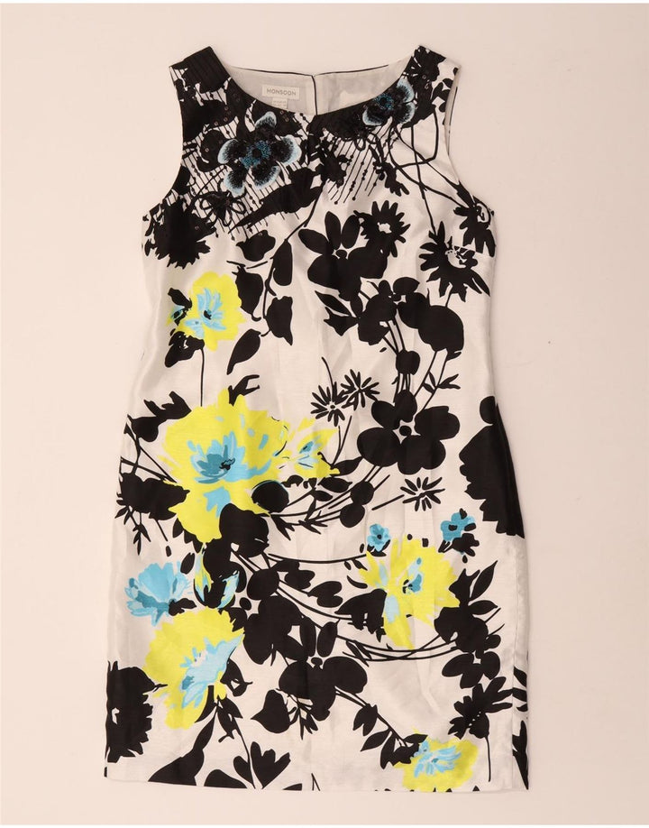 Monsoon Kvinders Ærmeløs Skede Kjole UK 14 Medium Multicolored Floral