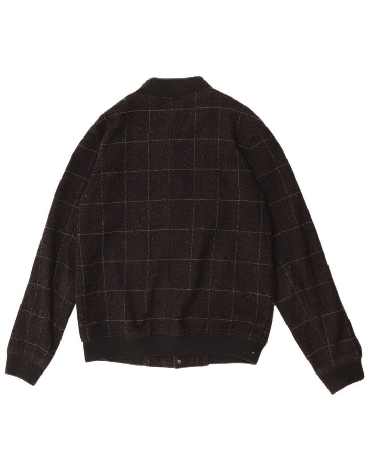 Zara Herre Bomber Jacket UK 38 Medium Sort Ternet Uld