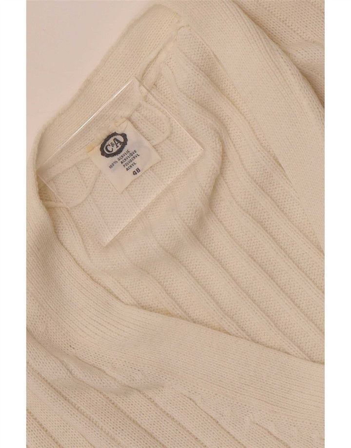 C & A Dame Cardigan Sweater EU 48 2XL Hvid Akryl