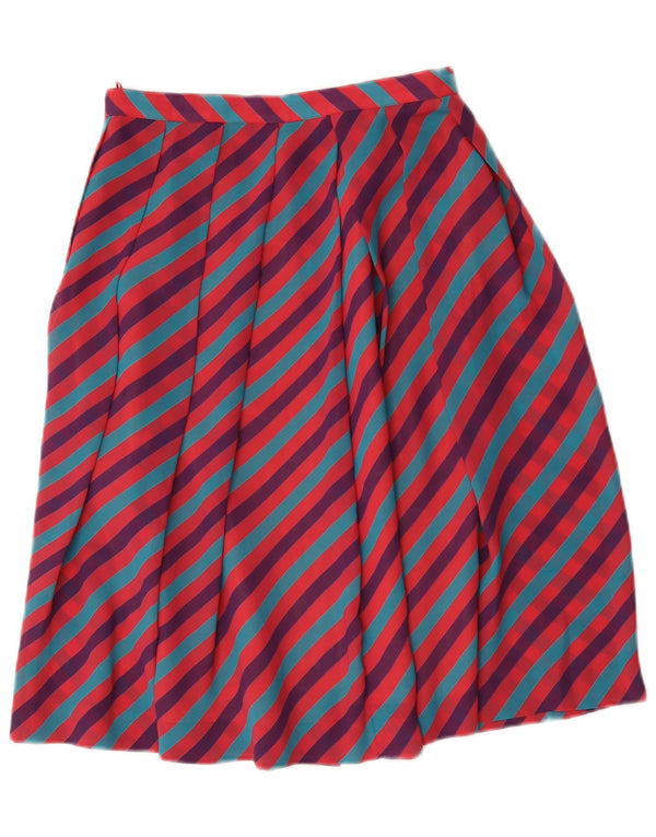 Vintage Kvinders Flared Skirt IT 46 Large W28 Flerfarvet Stribet Polyester
