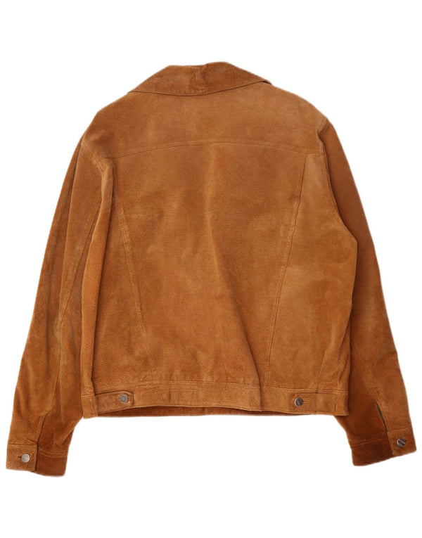 Vintage herre ruskindsjakke UK 42 XL brunt læder