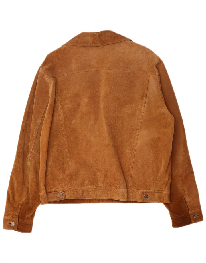 Vintage herre ruskindsjakke UK 42 XL brunt læder