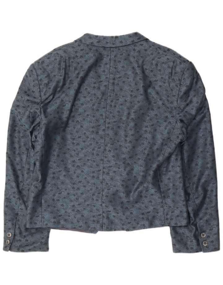 Giacomo Larusso Dame Abstrakt mønster Blazer Jacket UK 16 Large Blue