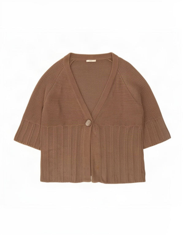 Marks & Spencer dame cardigan sweater med 3/4 ærmer UK 20 2XL brun bomuld