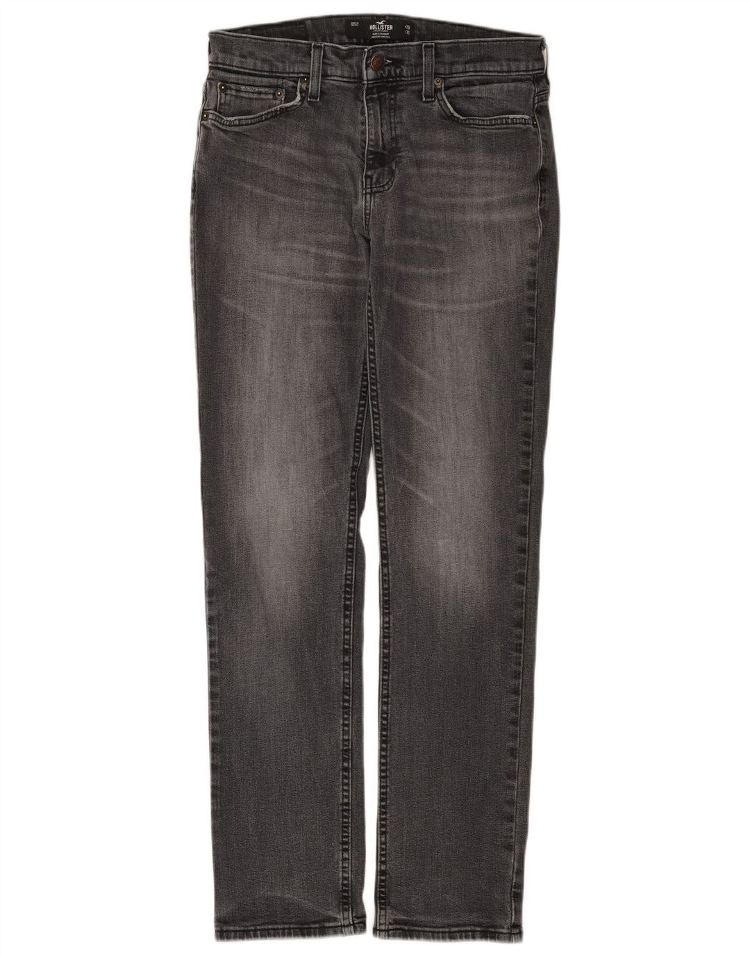 Hollister Herre Slim Straight Jeans W29 L32 Grå Bomuld