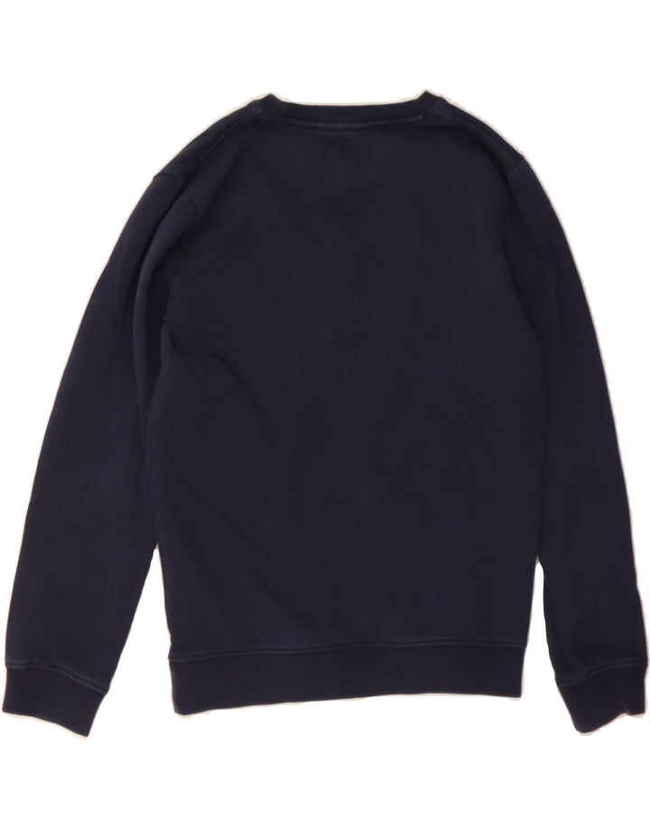 LYLE & SCOTT Boys Graphic Sweatshirt Jumper 12-13 Years Navy Blue Cotton Vintage Lyle & Scott and Second-Hand Lyle & Scott from Messina Hembry 