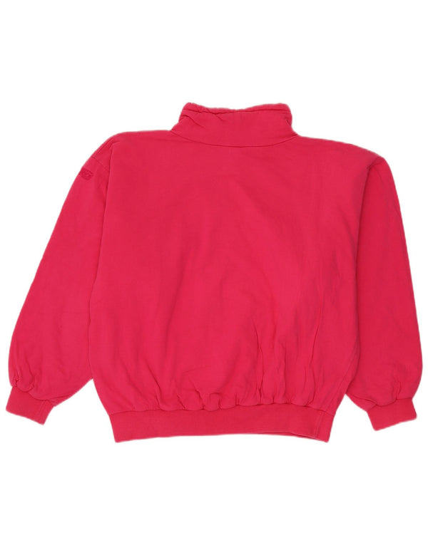 Vintage Dame Oversized Sweatshirt Jumper UK 14 Medium Pink Bomuld
