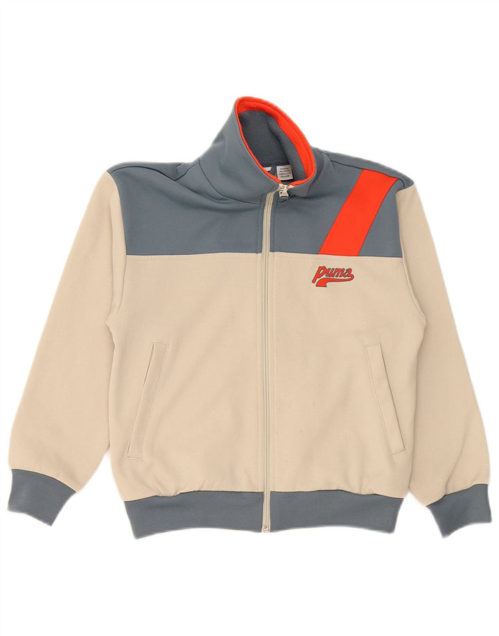 Puma drenge grafisk træningsdragt topjakke 9-10 år Beige Colourblock