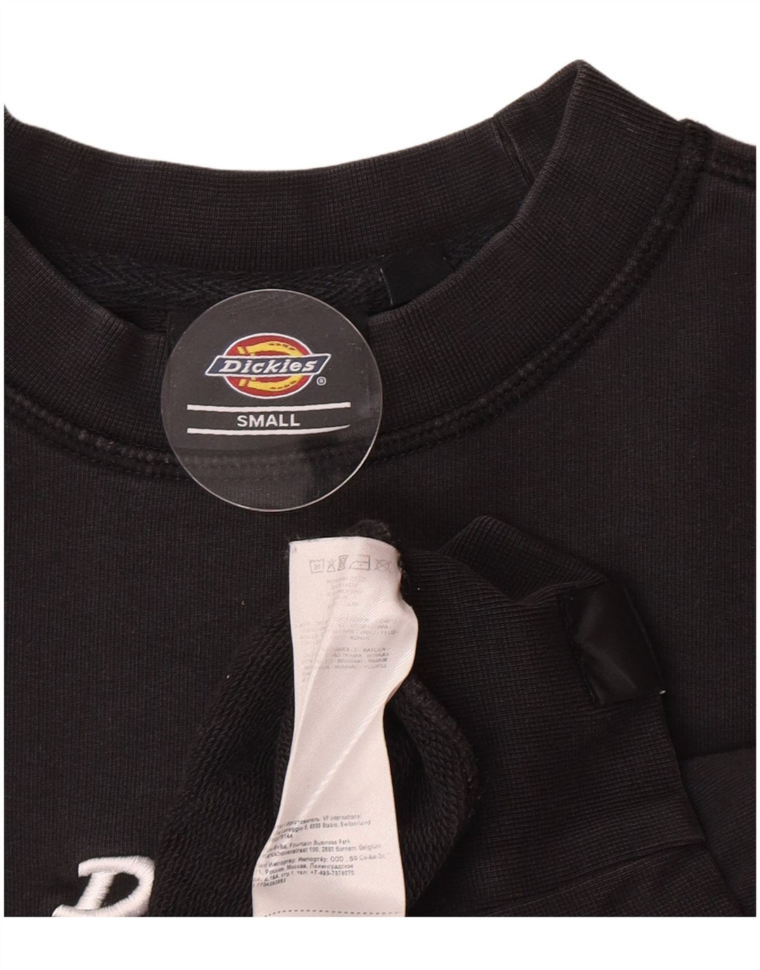 Dickies Womens Crop Oversized Sweatshirt Jumper UK 10 Small Black Bomuld