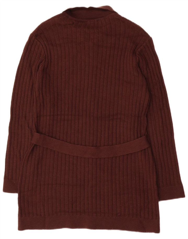 Marks & Spencer dame cardigan sweater UK 14 Stor brun uld