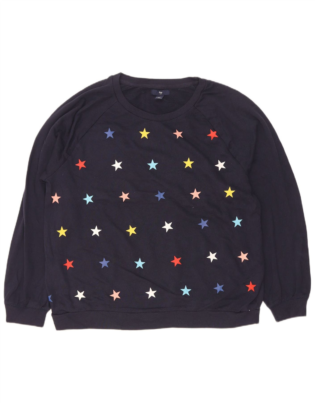 Gap kvinders abstrakt mønster sweatshirt trøje UK 18 XL marineblå bomuld