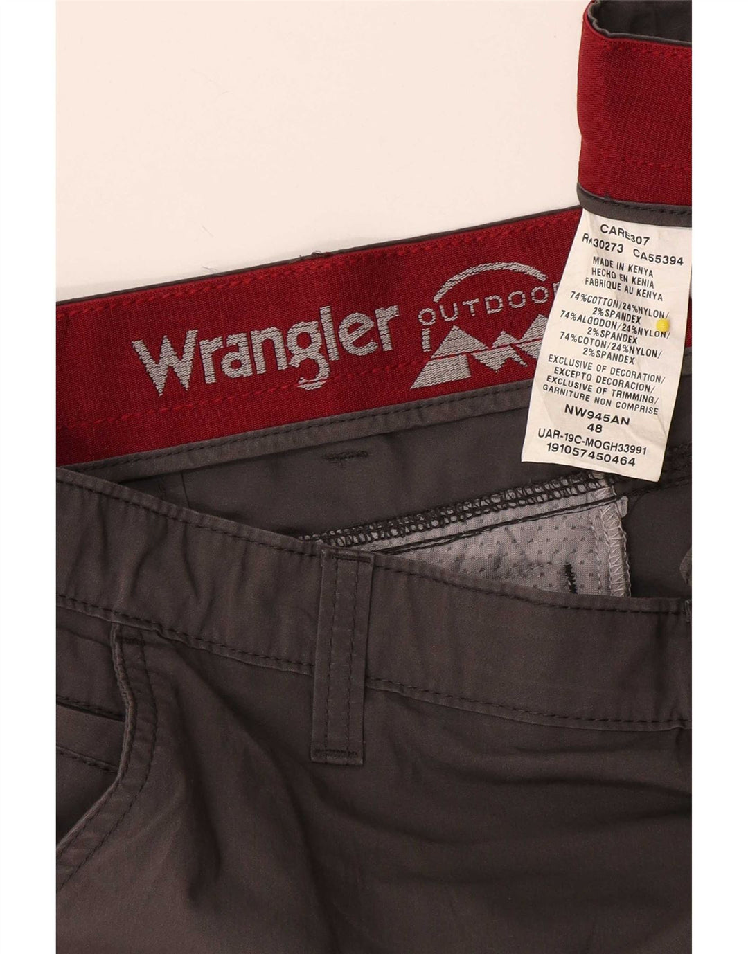 Wrangler Chino Shorts til mænd W48 4XL Grå Bomuld
