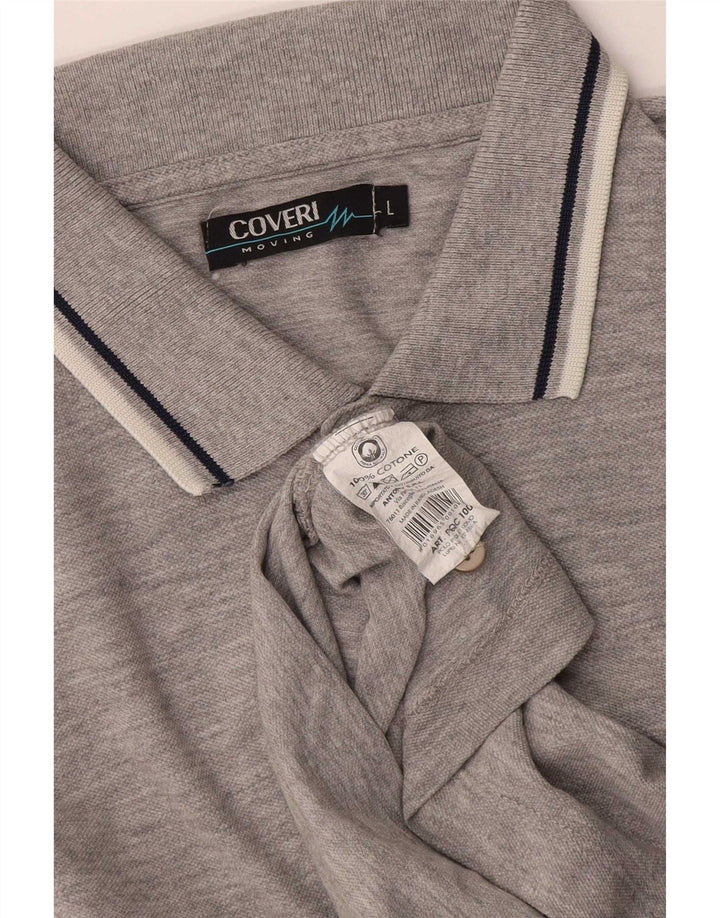 Coveri Herre Polo Shirt Stor Grå Bomuld
