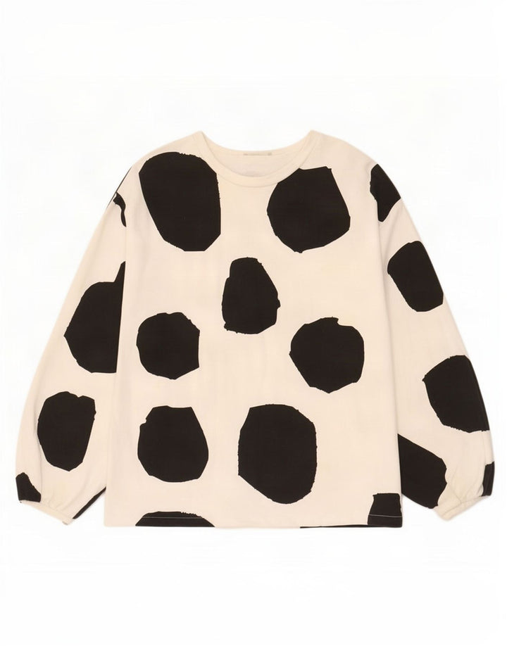 Zara Damebluse Top UK 14 Mellem hvid plettet bomuld