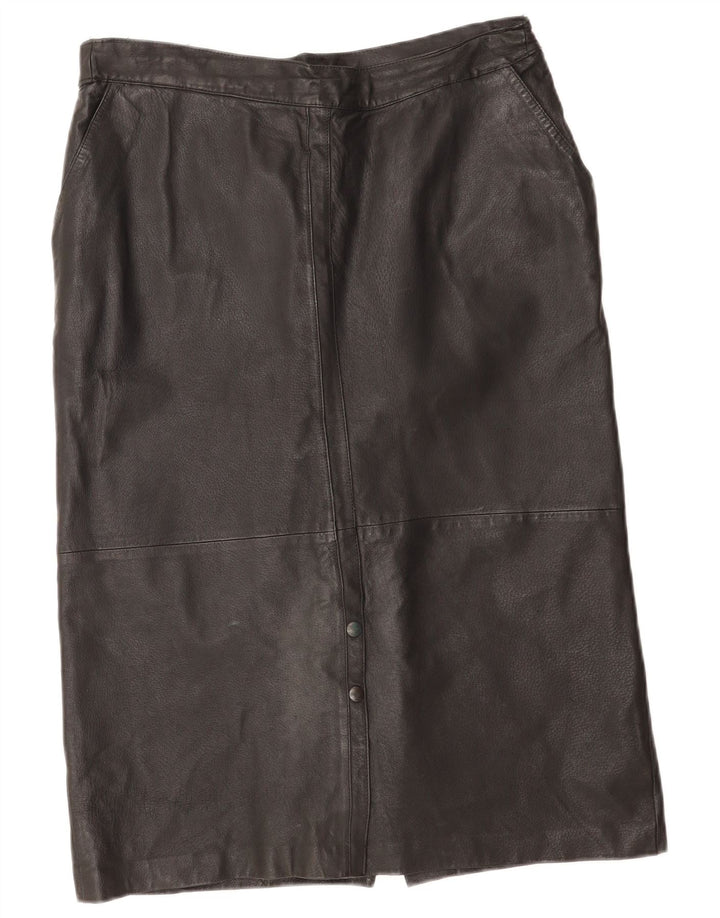 Vintage lædernederdel til kvinder IT 44 Medium W32 sort læder