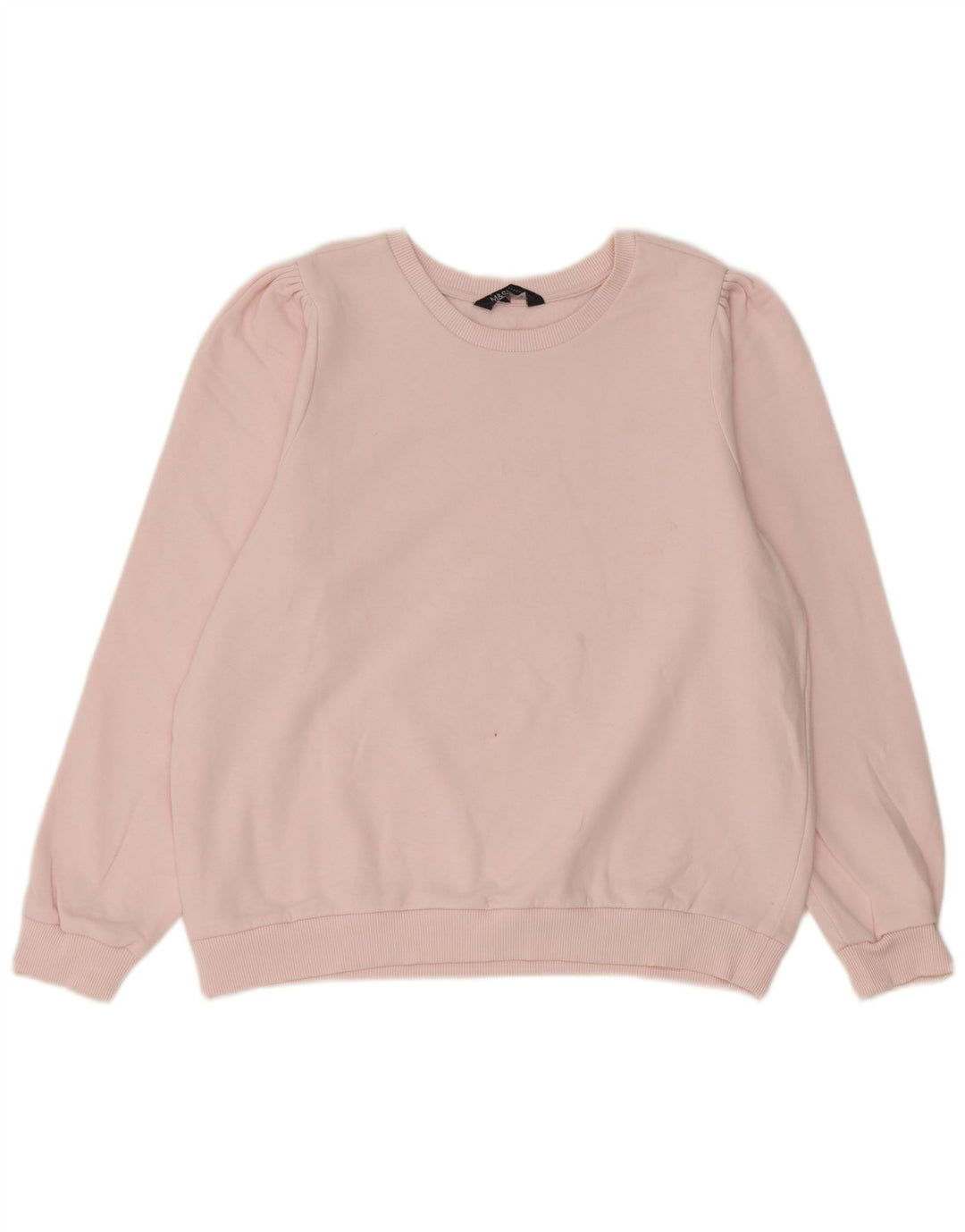 Marks & Spencer Dame Sweatshirt Jumper UK 16 Large Pink Bomuld