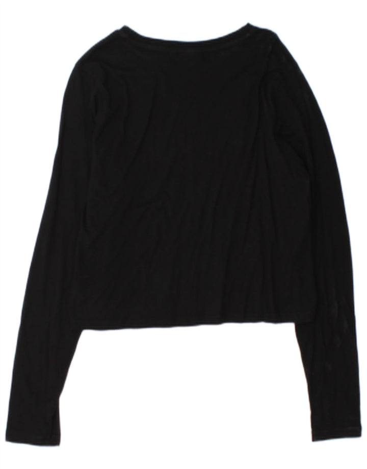 Fila Womens Crop Graphic Top Langærmet UK 14 Large Black
