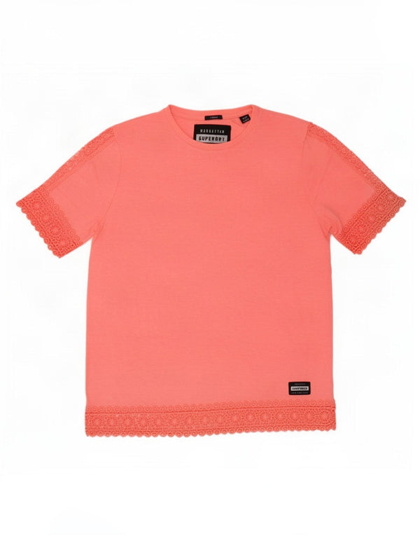 Superdry T-shirt top til kvinder UK 6 XS Pink bomuld