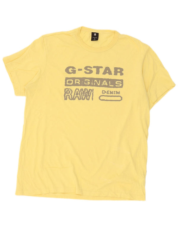 G-Star Herre Grafisk T-Shirt Top XL Gul Bomuld