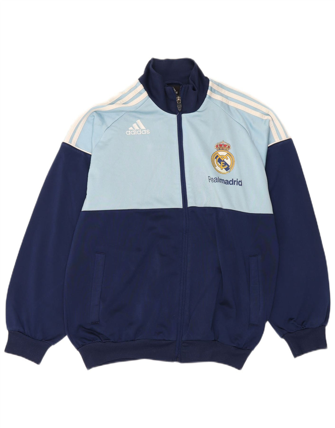 Adidas Herre Real Madrid Træningsdragt Topjakke UK 36/38 Lille Blå