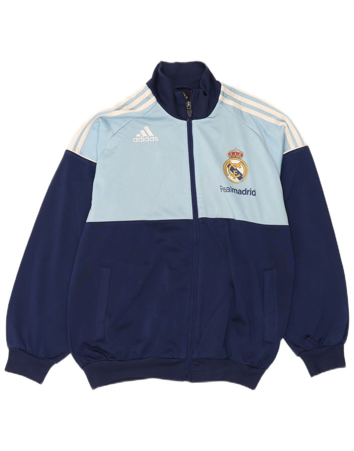 Adidas Herre Real Madrid Træningsdragt Topjakke UK 36/38 Lille Blå