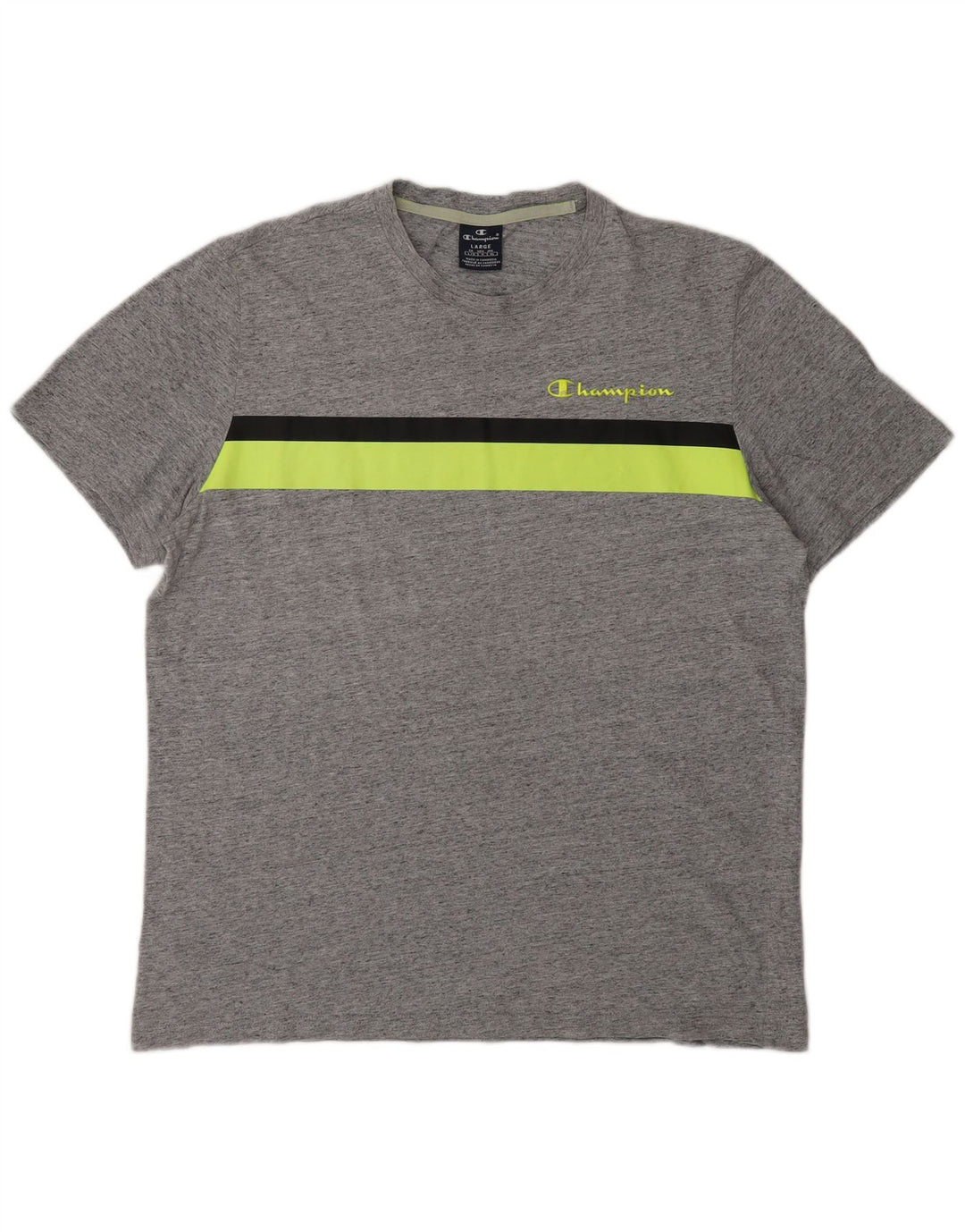 Champion Herre Grafisk T-Shirt Top Stor Grå Colourblock