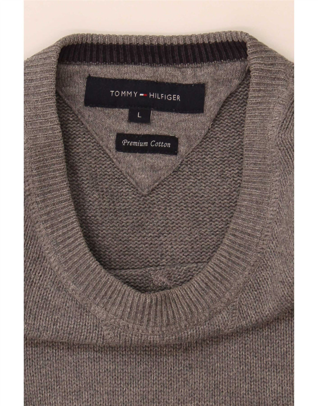 Tommy Hilfiger Herre Crew Neck Jumper Sweater Large Grå