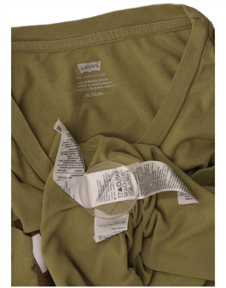Levi's Herre grafisk T-shirt Top XL Khaki Bomuld