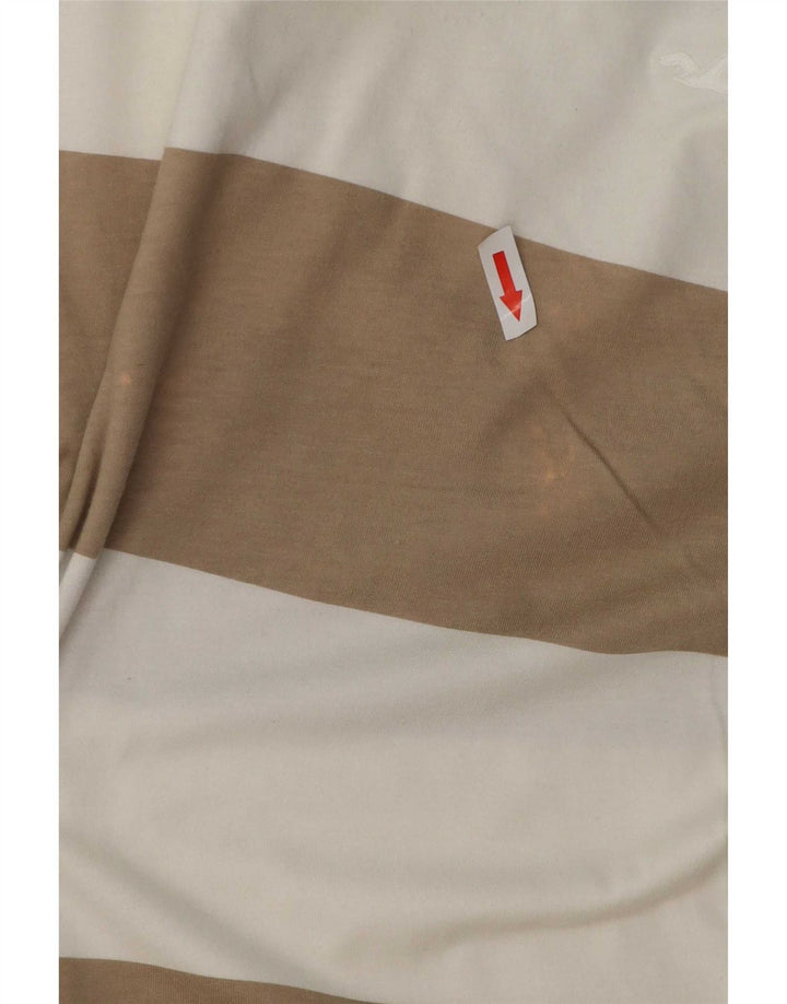 Hollister herre T-shirt top mellem brun stribet bomuld