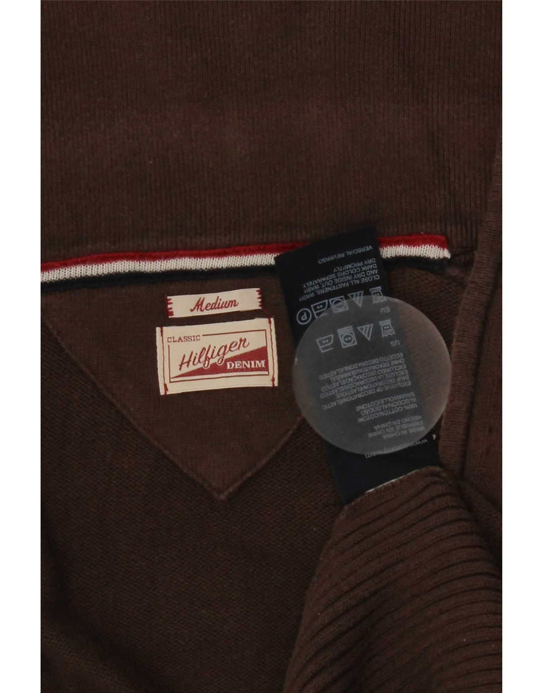 Tommy Hilfiger Herre Cardigan Sweater Medium Brun Bomuld