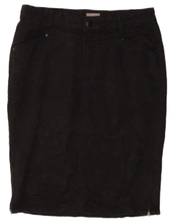 Vintage kvinders blyantnederdel EU 40 Medium W30 Sort bomuld Classic