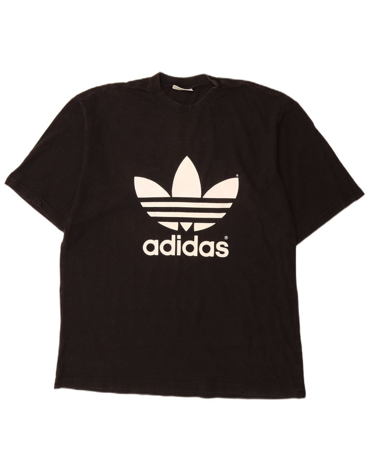 Adidas Grafisk T-shirt top til mænd, stor sort bomuld