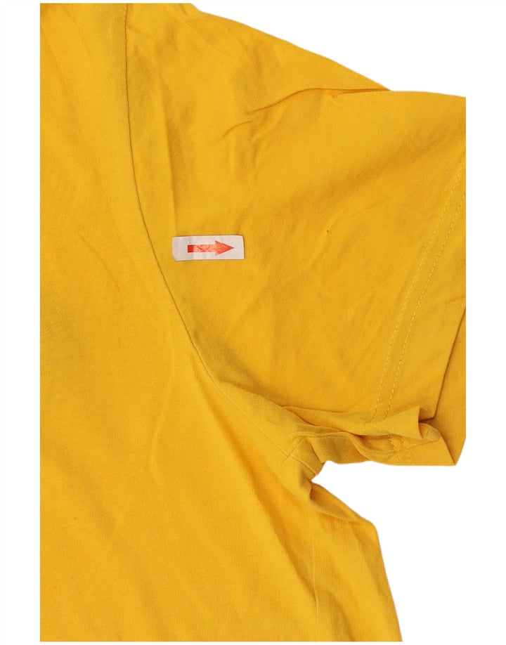 Champion Herre Grafisk T-Shirt Top Medium Gul